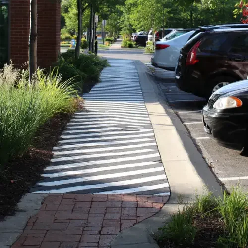 Sidewalks, Walkways, and Business Entrances Connected to Parking Areas
